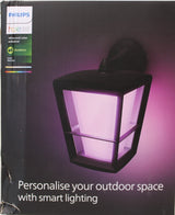SALE OUT. | Philips Hue WCA Econic Outdoor Wall Lantern | 15 W | 2000-6500 Hue White Colour Ambiance | DAMAGED PACKAGING | 24 month(s)