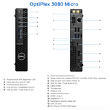 DELL Renewed Grade A | OptiPlex 3080 Micro | Intel Core i5 | i5‑10500T | 8 GB | SSD | 256 GB | Intel UHD Graphics 630 | Windows 11 Pro