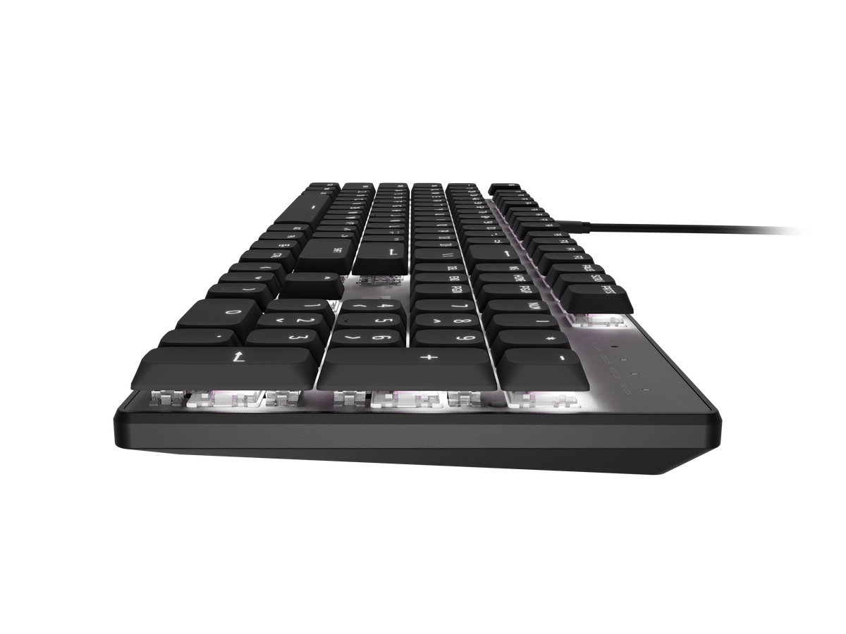 Natec Amberjack | Keyboard | Wired | US | Linear | White backlight, Hot-swappable switches, Anti-ghosting, Built-in memory, Macro recording | Black/Gray