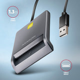 AXAGON Compact desktop USB contact Smart card/ID card reader with long USB-A cable | CRE-SM3T
