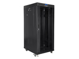 Lanberg | Rack cabinet 19" free-standing 27U/800x1000 (flat pack) with glass door, LCD | FF01-8027-12BL | Black