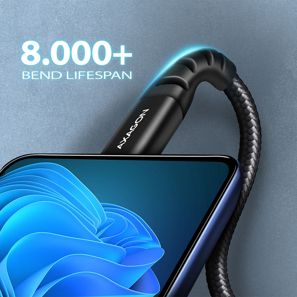 AXAGON | Data and charging cable, 1.5 m | BUCM-AM15AB | USB Type-C to USB Type-A