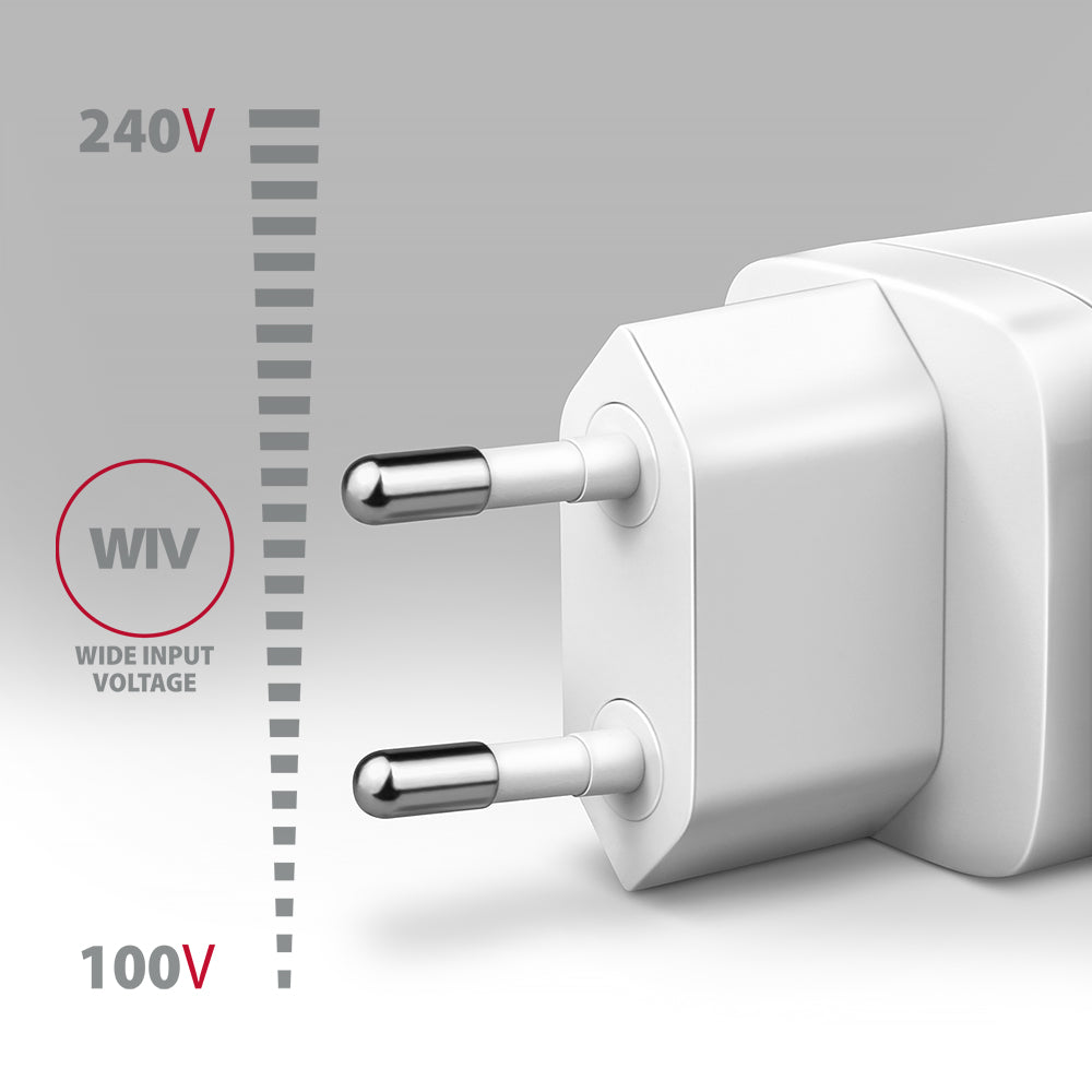AXAGON GaN wallcharger 3x port (USB-A + 2x USB-C), PD3.0/PPS/QC4+/SFC2.0/AFC/SCP/FCP/Apple, 65W | ACU-DPQ65W