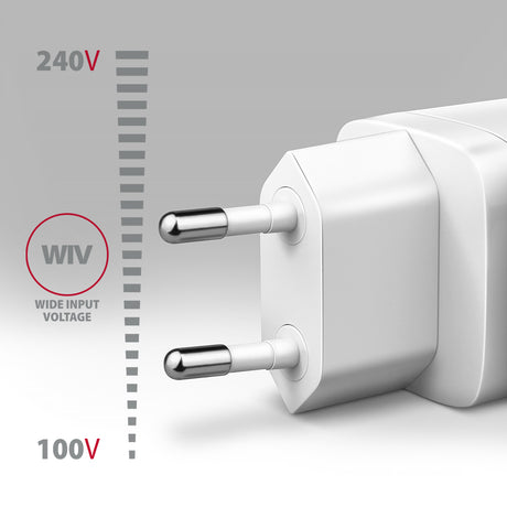 AXAGON GaN wallcharger 3x port (USB-A + 2x USB-C), PD3.0/PPS/QC4+/SFC2.0/AFC/SCP/FCP/Apple, 65W | ACU-DPQ65W
