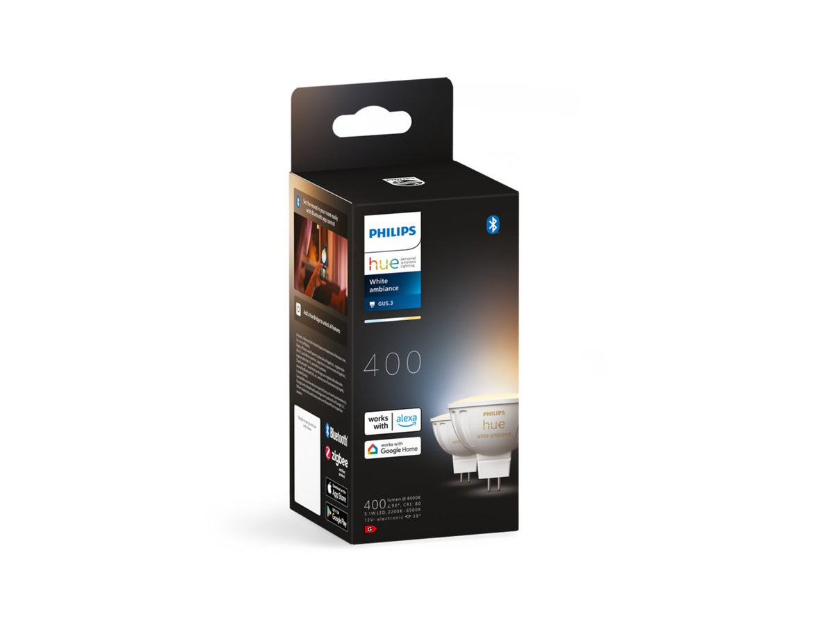 Philips Hue WA 12V MR16, 2pcs pack | GU5.3 | 5.1 W | Warm to cool white light