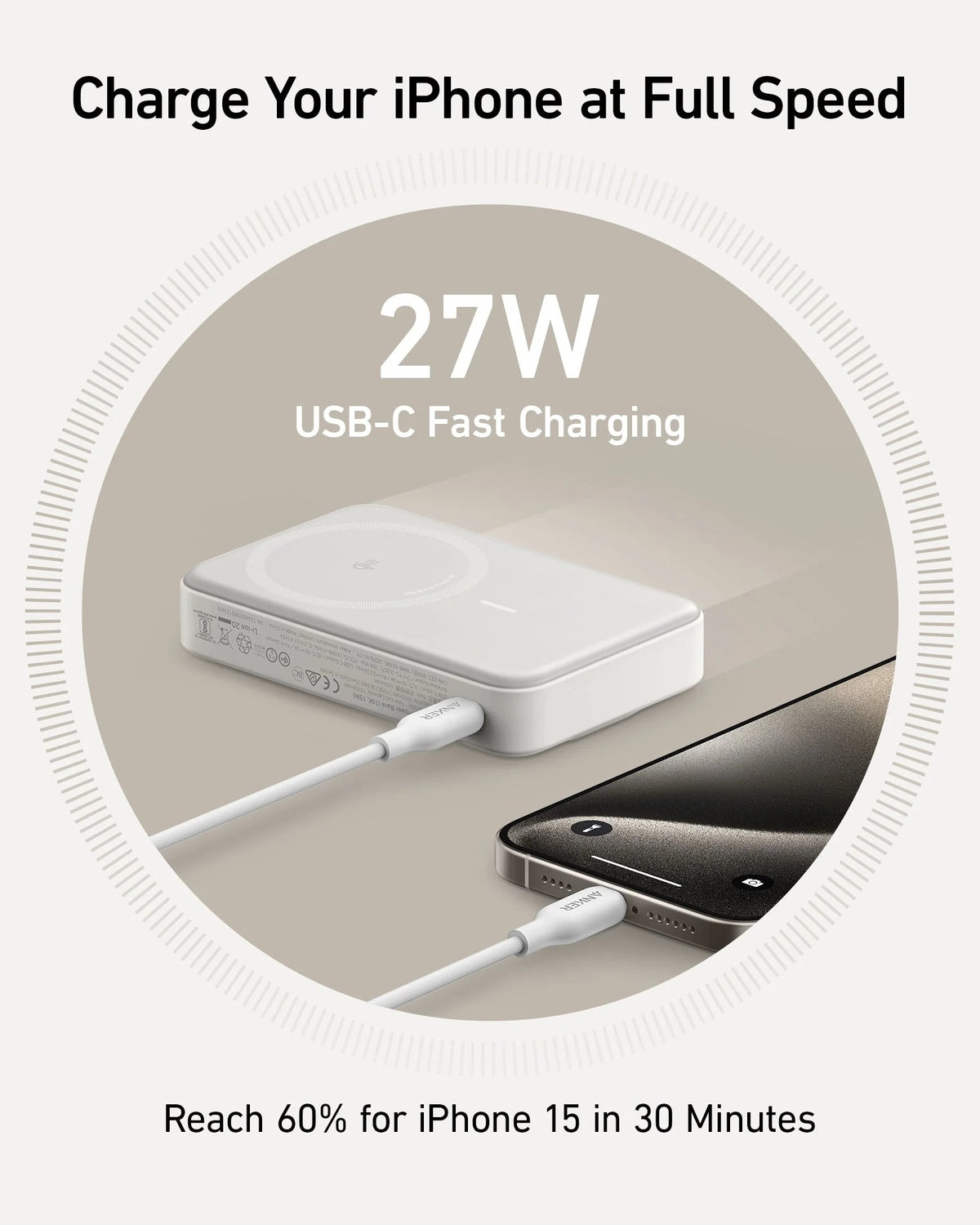 Anker MagGo Power Bank | A1654G21 | 10000 mAh | White