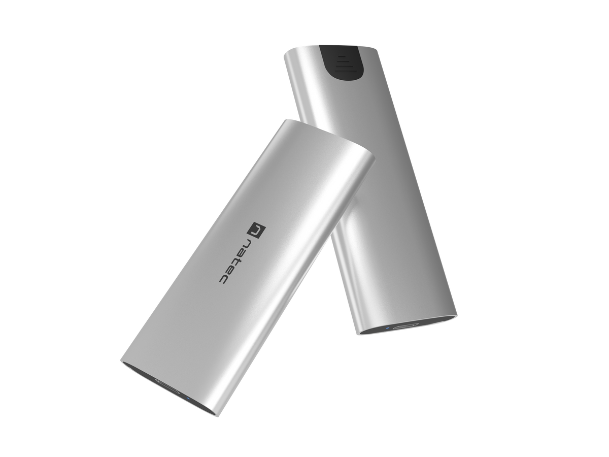 Natec | Rhino M.2 NVME Lite USB-C External, Gen 2 Steel Arctic Silver | Solid-state drive interface NVMe