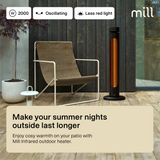 Mill Outdoor Heater | CBOC20FLOOR | Infrared Heater | 2000 W | Black