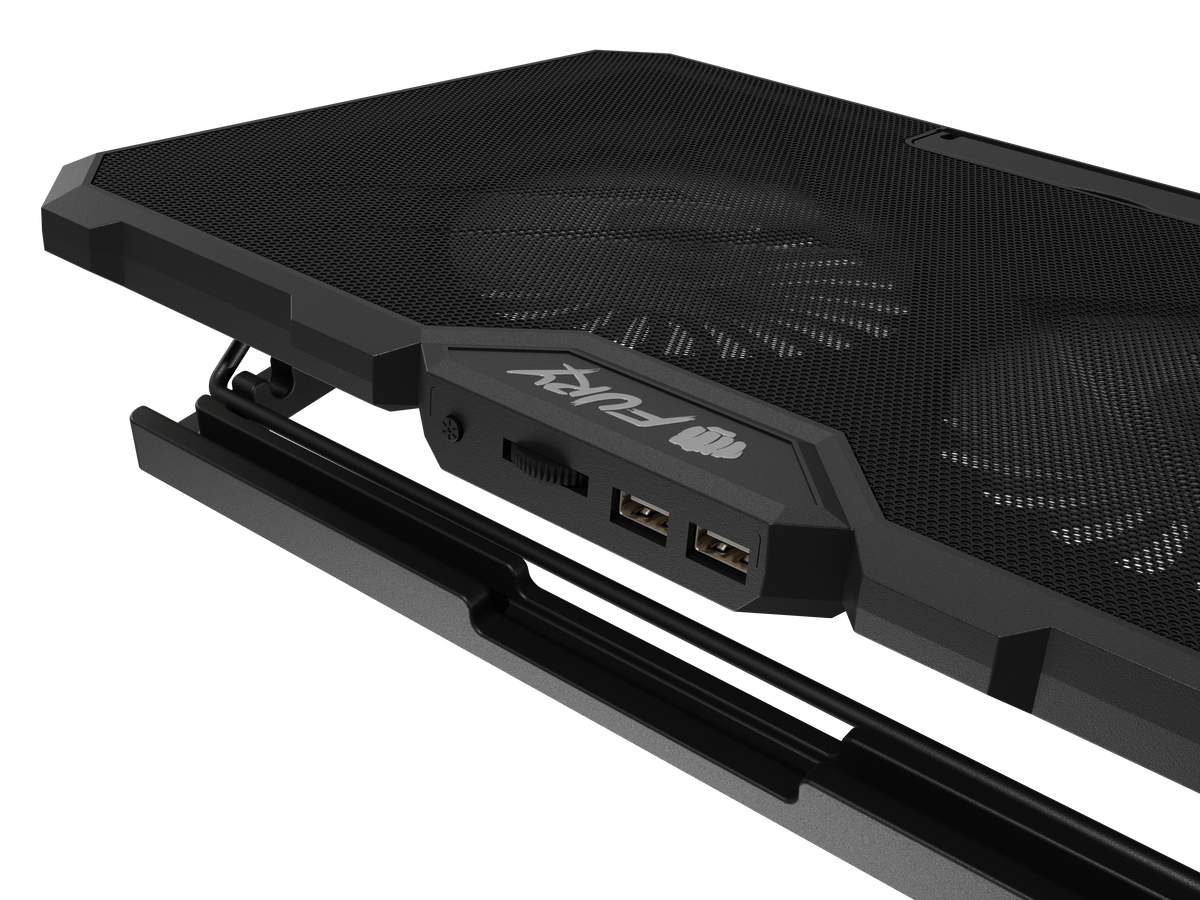 Fury Laptop Cooler Cooling Pad Fury Gunbai G3 Fans, RGB LED Light, 2 USB, 14.1-17.3"
