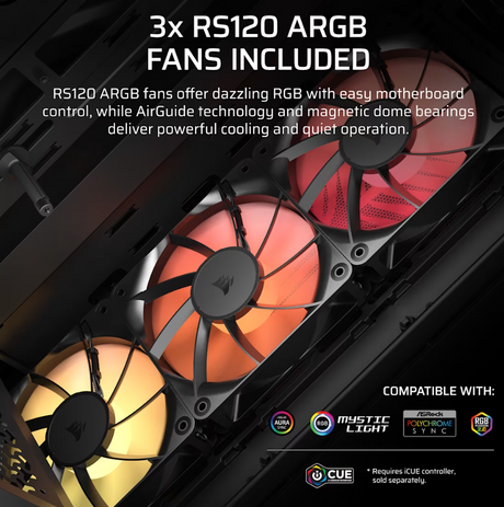Corsair PC Case | 3200D RS ARGB | Mid-Tower | Smoke