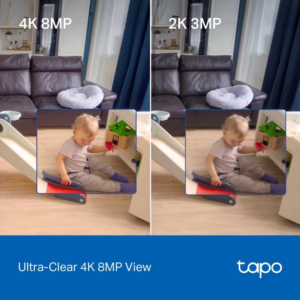 TP-LINK | Tapo C250 | Pan/Tilt AI Home Security Wi-Fi Camera | PTZ | 8 MP | 4mm/F1.6 | H.265 | MicroSD Card up to 512 GB