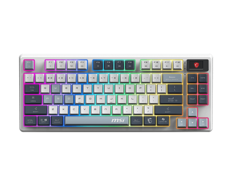 MSI FORGE GK600 TKL WIRELESS SKY | Gaming Keyboard | Wireless | Bluetooth | US | Mechanical Linear