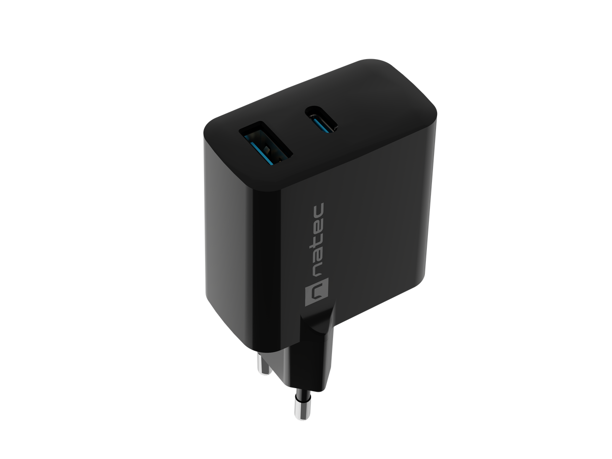 Natec Ribera USB Charger, 1x USB-A, 1x USB-C, 45 W | NUC-2143