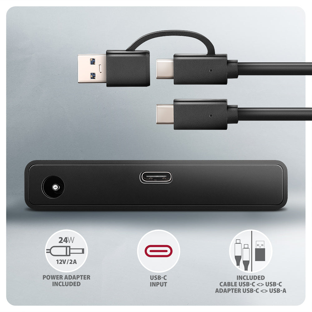 AXAGON USB-C 10Gbps FAST PORT X adapter for 2.5"/3.5" SSD/HDD | ADSA-FPX