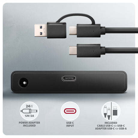 AXAGON USB-C 10Gbps FAST PORT X adapter for 2.5"/3.5" SSD/HDD | ADSA-FPX