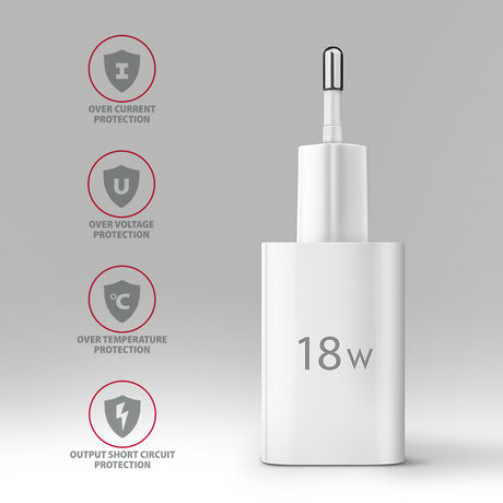 AXAGON Wallcharger 1x port USB-A, QC3.0/AFC/FCP/Apple, 18W | ACU-QC18W