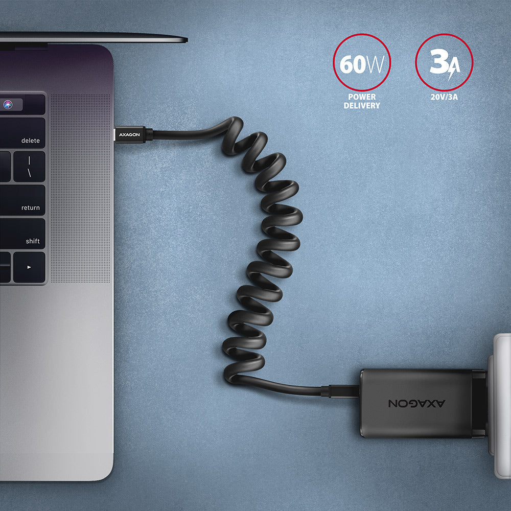 AXAGON | Twister Cable, 0.6 m | BUCM-CM10TB | USB Type C to USB Type C