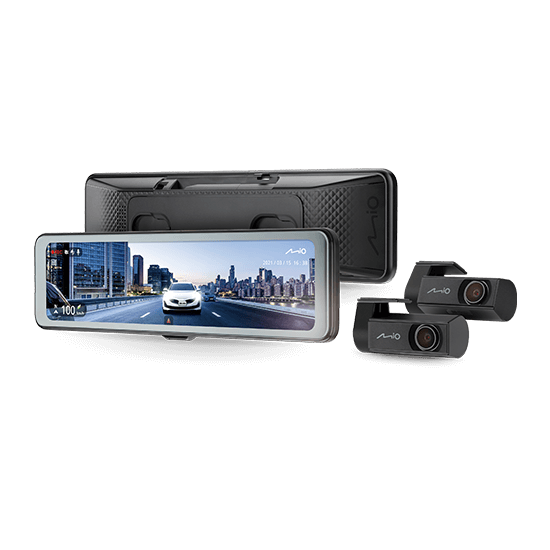 Mio MiVue R860WD, Dash Cam | GPS | Wi-Fi | Front and rear cams synchronized for recording with an unobstructed view; 11.26" IPS anti-glare touchscreen; Upgrade to the STARVIS 2 technology for clear details; Integrated high speed Wi-Fi – Quick pairing usin
