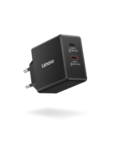 Lenovo Dual USB-C 65W GaN Charger | Charger | USB-C | 65 W