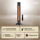 Mill Outdoor Heater | CBOC20FLOOR | Infrared Heater | 2000 W | Black