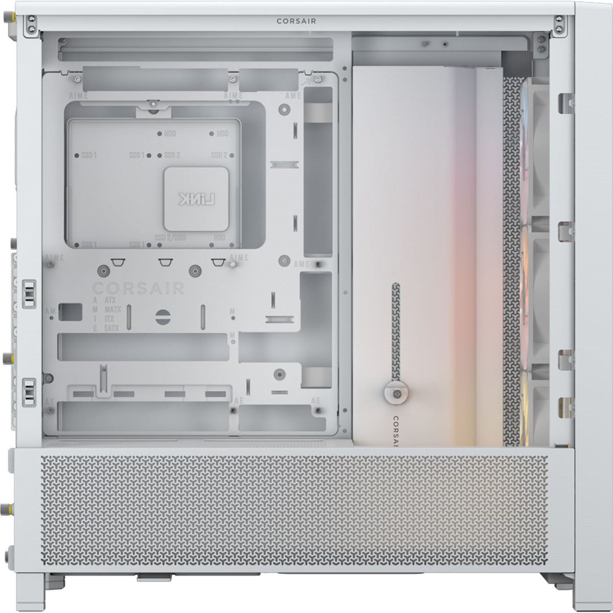 Corsair PC Case | Frame 4000D RS ARGB Modular | Mid-Tower | White