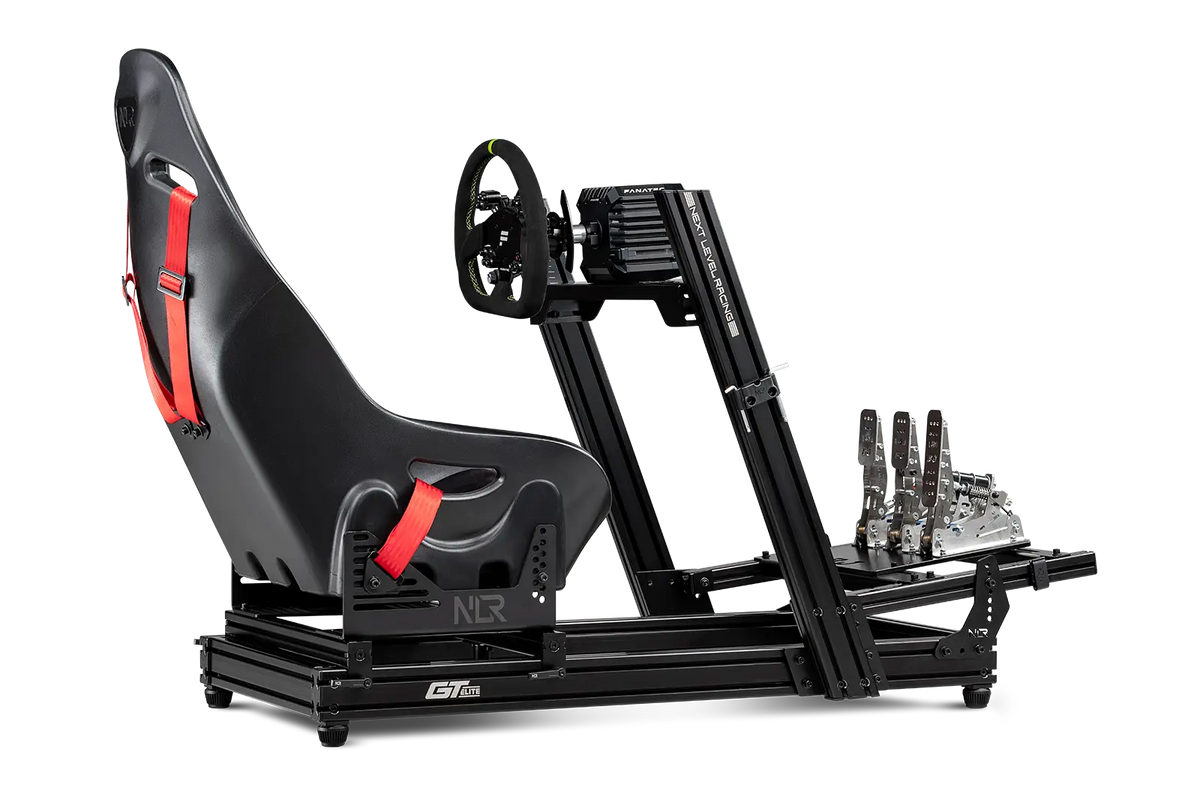 Next Level Racing GTElite Lite | Aluminium Simulator Cockpit, Wheel Plate Edition | Black