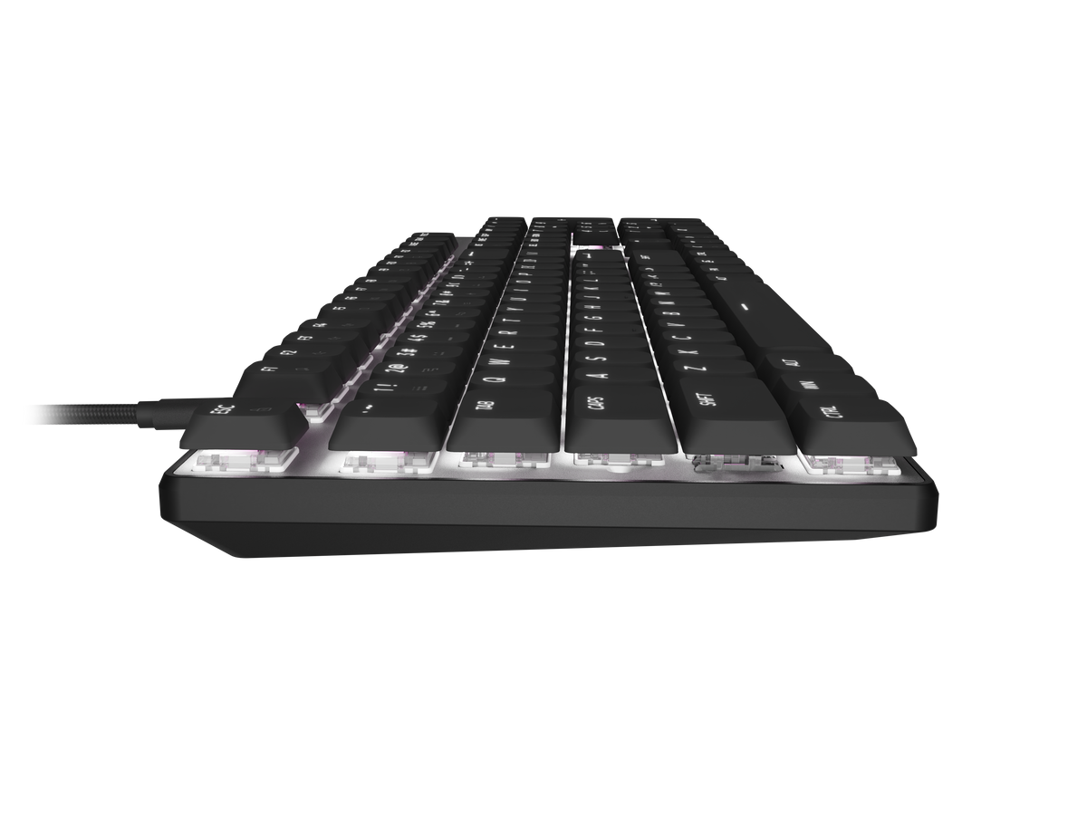 Natec Amberjack | Keyboard | Wired | US | Linear | White backlight, Hot-swappable switches, Anti-ghosting, Built-in memory, Macro recording | Black/Gray