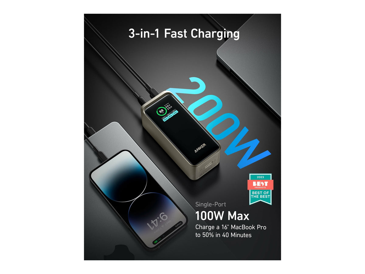 Anker Power Bank, 200 W | Prime | 20000 mAh | Black