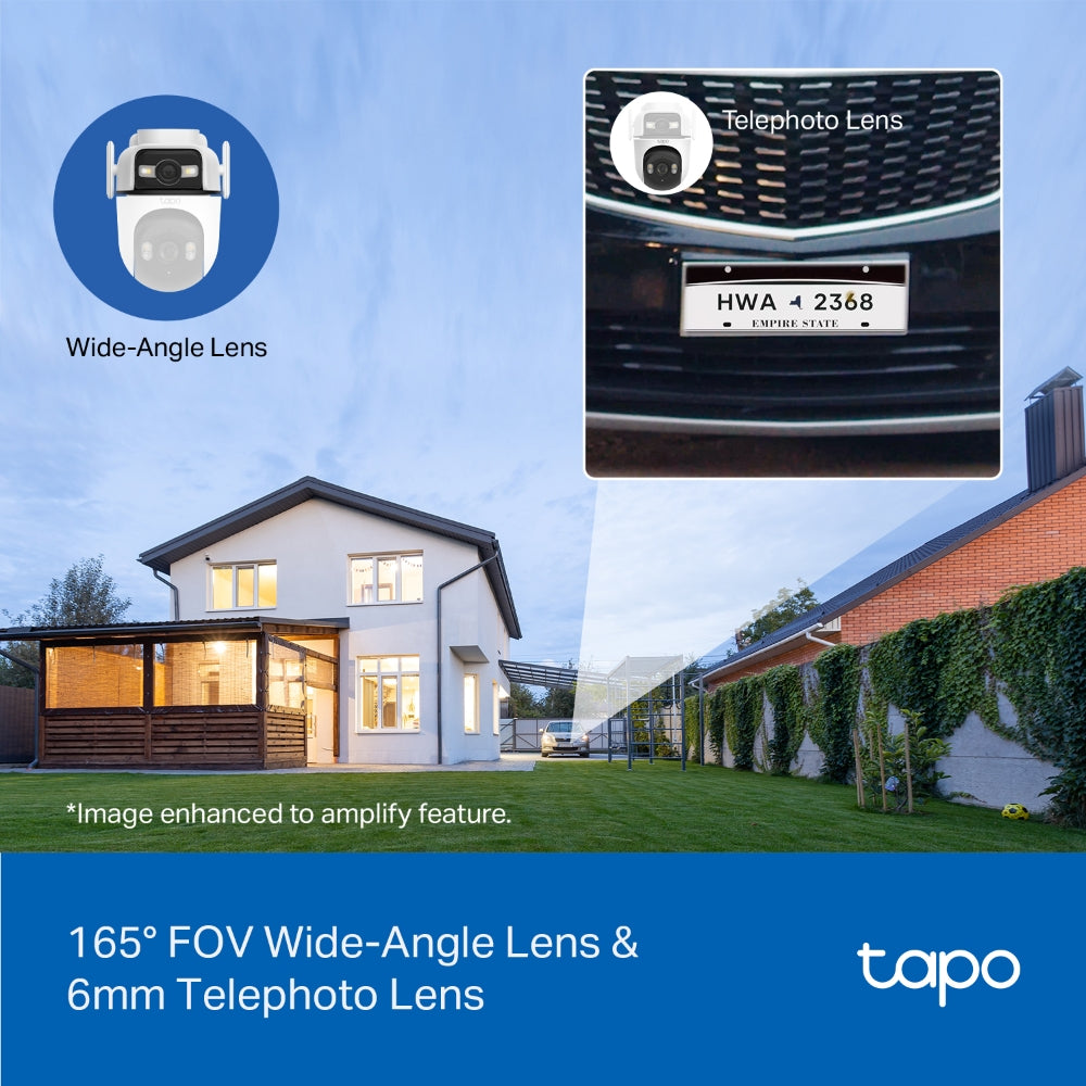 TP-LINK | Dual Lens Security Wi-Fi Camera | Tapo C545D | Dome | 3 MP | 6mm | IP66 | H.264 | MicroSD, up to 512 GB