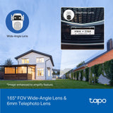 TP-LINK | Dual Lens Security Wi-Fi Camera | Tapo C545D | Dome | 3 MP | 6mm | IP66 | H.264 | MicroSD, up to 512 GB