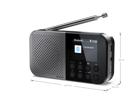 Sharp OSAKA Pocket/Handheld Portable Digital Radio | DR-P520(GY) | Bluetooth