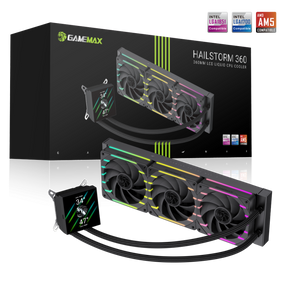 Gamemax CPU Liquid Cooler | HAILSTORM 360 LCD BK | Black