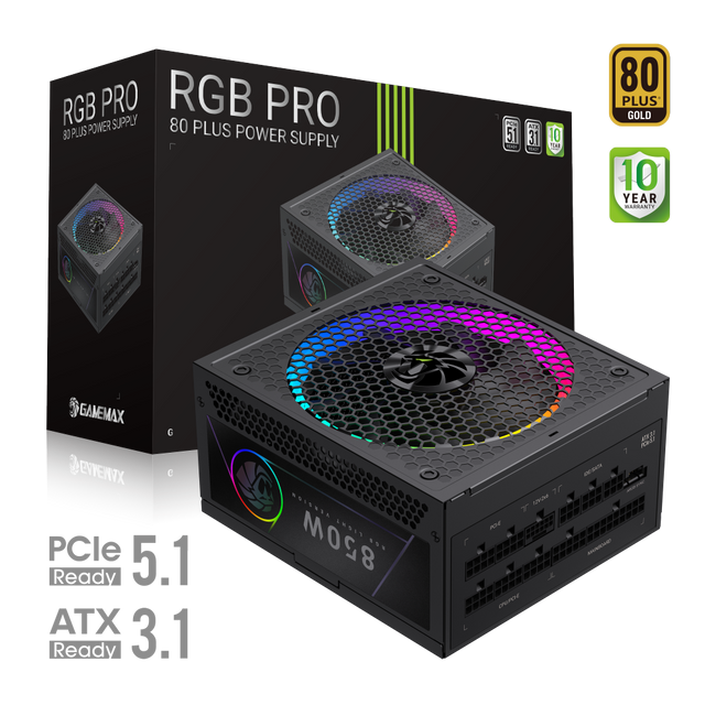 Gamemax PSU | RGB PRO 850G | 850 W | Gold | Full Modular