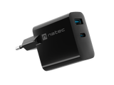 Natec Ribera USB Charger, 1x USB-A, 1x USB-C, 45 W | NUC-2143
