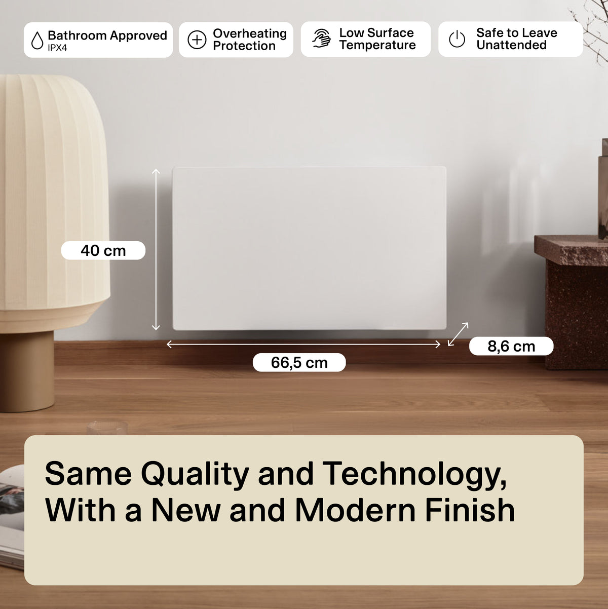 Mill Color Panel Heater | COLOR700DN | Panel Heater | 700 W | Suitable for rooms up to 9-12 m² | Matt White | IPX4