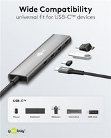 Goobay Slim 4-Port USB Hub, USB-C to USB-C, 5 Gbit/s