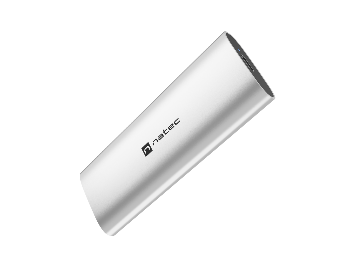 Natec | Rhino M.2 NVME Lite USB-C External, Gen 2 Steel Arctic Silver | Solid-state drive interface NVMe