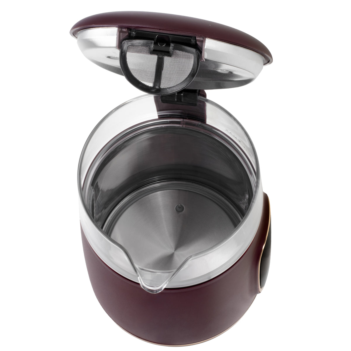Adler Kettle with LED Display | AD 1305 | Electric | 2200 W | 1.7 L | Plastic | 360° rotational base | Burgundy