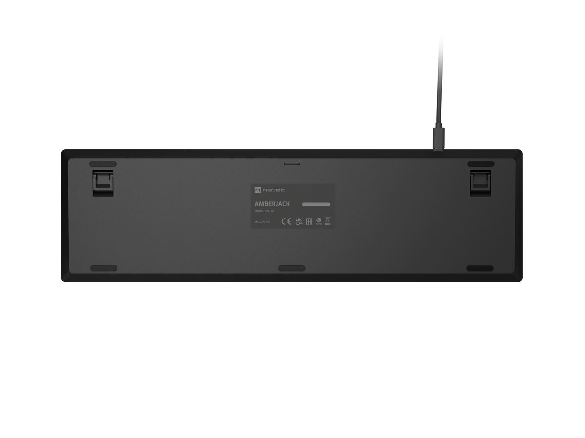 Natec Amberjack | Keyboard | Wired | US | Linear | White backlight, Hot-swappable switches, Anti-ghosting, Built-in memory, Macro recording | Black/Gray