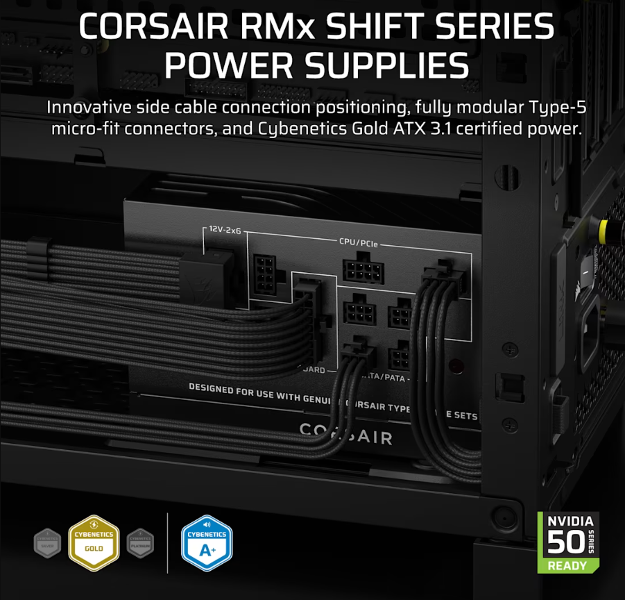 Corsair Fully Modular ATX Power Supply (EU) | RM850x SHIFT | 850 W | Black