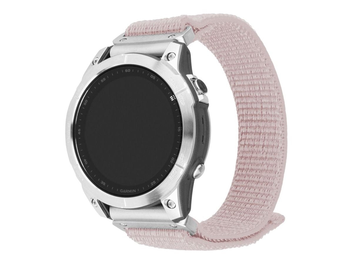 Fixed | Sporty Strap for Garmin QuickFit 22mm | 160-210 mm | Nylon | Rose gold