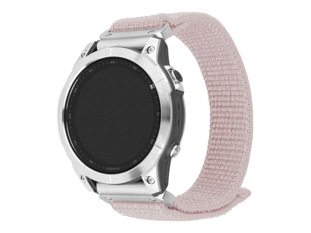 Fixed | Sporty Strap for Garmin QuickFit 22mm | 160-210 mm | Nylon | Rose gold