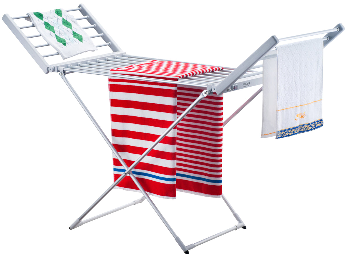 Adler | Foldable electric clothes drying rack | AD 7821 | 220 W | Silver/White