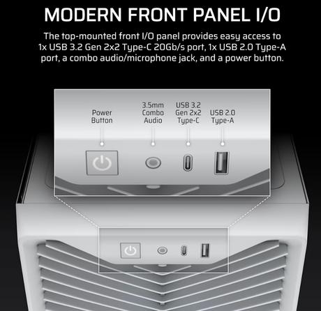 Corsair PC Case | 3200D RS ARGB | Mid-Tower | White