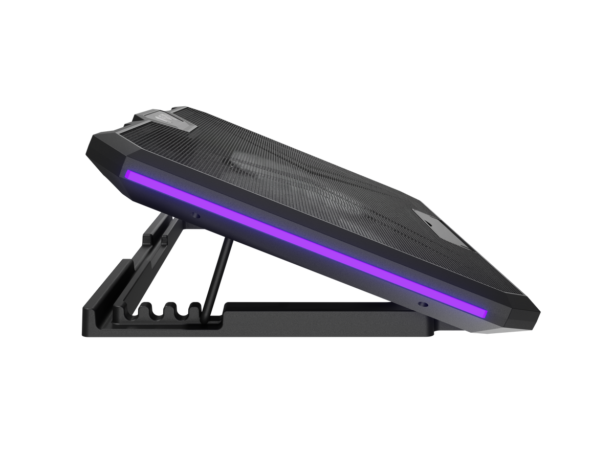 Fury Laptop Cooler Cooling Pad Fury Gunbai G3 Fans, RGB LED Light, 2 USB, 14.1-17.3"