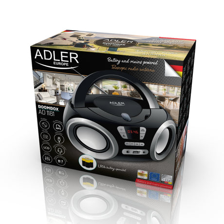 Adler | CD Boombox | AD 1181 | Speakers | USB connectivity