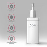 AXAGON GaN wallcharger 3x port (USB-A + 2x USB-C), PD3.0/PPS/QC4+/SFC2.0/AFC/SCP/FCP/Apple, 65W | ACU-DPQ65W
