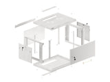 Lanberg | Rack cabinet 19" wall-mount 6U/600x450 for self-assembly with metal door (flat pack) | WF01-6406-00S | Grey
