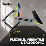 Digitus Desk Mount | Tilt, rotation, pivot | Dual design monitor mount, 2x 35", 2x 10 kg | 35 " | Maximum weight (capacity) 20 kg | Black