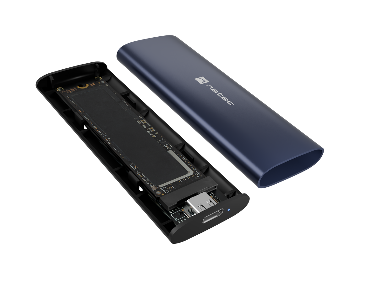 Natec | Rhino M.2 NVME Lite USB-C External, Gen 2 Steel Navy | Solid-state drive interface NVMe